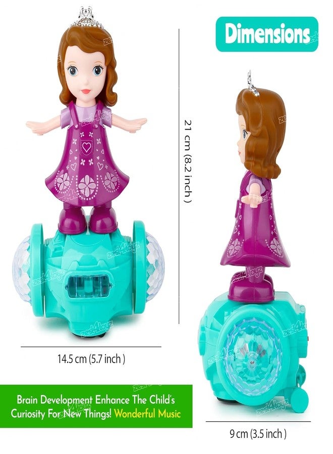 BEMOX Musical Dancing Girl Toys for Kids 360 Degree Rotating with Light & Music Sound Toy Bump and Go Activity Play Toy for Babies 1 Years+ (Pack of 1) - Image 3